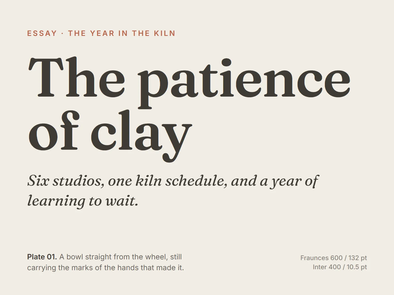 Close-up of the headline and caption typography.